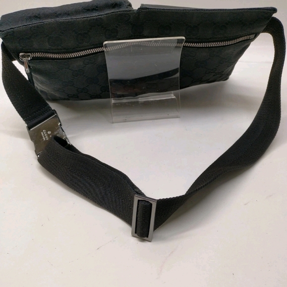 Gucci Black GG Monogram W/ Silver Hardware Waist/Bum Unisex Bag (EUC)COA✨️🖤🩶✨️ - Picture 3 of 9